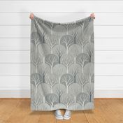 XL / Neutral Gray Green Textured Sacred Trees Scallop