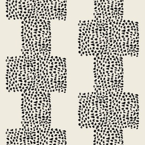 Abstract dot geometric stripes in black and white spots