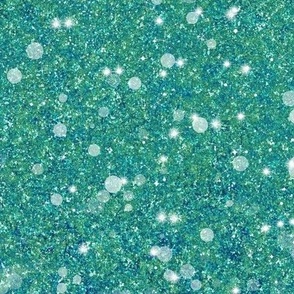 "Seafoam Ocean" Green and Aqua Blue Glitter Baubles -- Solid Aqua Blue Green Faux Glitter -- BaubleGlitter bau006 -- Glitter Look, Simulated Glitter, Glitter Sparkles Print -- 25.00in x 60.42in vertical tall repeat -- 150dpi (Full Scale)