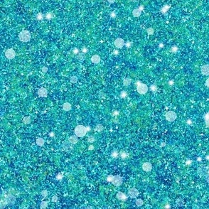 "Tropical Ocean" Aqua Blue Glitter Baubles -- Solid Aqua Blue Faux Glitter -- BaubleGlitter bau007 -- Glitter Look, Simulated Glitter, Glitter Sparkles Print -- 25.00in x 60.42in vertical tall repeat -- 150dpi (Full Scale)