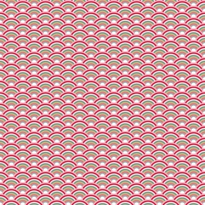 scallops in pink, red and green | small
