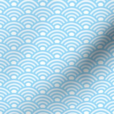 japanese seigaha waves in blue and light blue | small