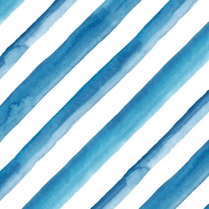 21" Diagonal stripes in cerulean blue
