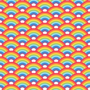 cheerful rainbow pride scallops | medium