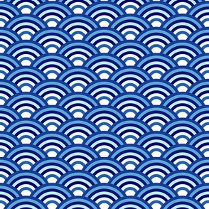 japanese seigaha waves in blue and white | medium