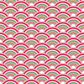 scallops in pink, red and green | medium