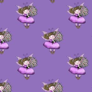 Little Fairies Dancing on  Purple