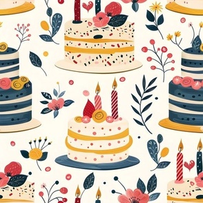 Boho Birthday Cakes - medium