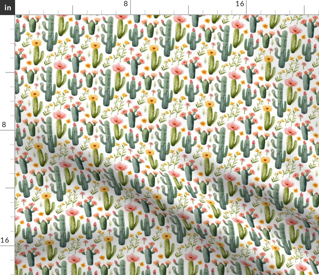 Flowering Cactus on White - small 