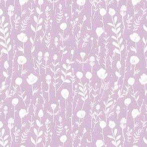 White Floral on Lavender - small 