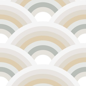 striped scallops in bright neutral colors | large