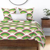 rainbow scallops in kelly green, lime and watermelon | large