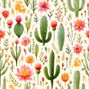 Floral Cactus - medium 