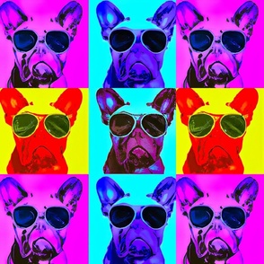bright pop art style pugs in rows L