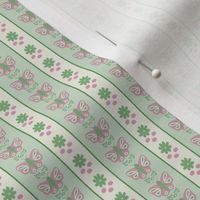 Dollhouse Butterfly Stripe Wallpaper Green / Pink