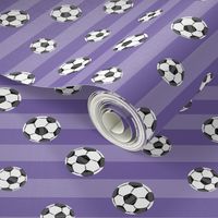 Soccer Balls On Purple Stripe Field Small