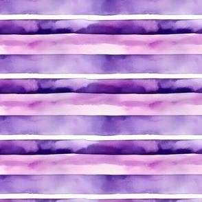 Purple & White Watercolor Stripes - small