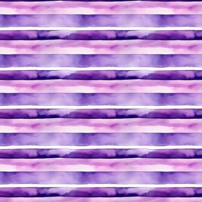Purple & White Watercolor Stripes - medium