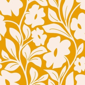 Tropical Vines - Gold Yellow