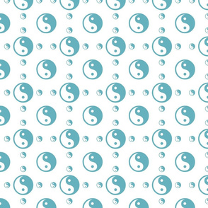 Aqua and White Yin Yang