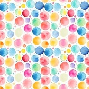 Rainbow Watercolor Polka Dots - small 