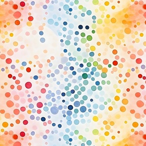 Rainbow Watercolor Polka Dots - large 