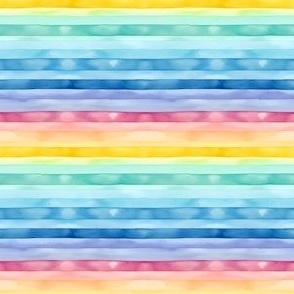 Rainbow Watercolor Stripes - small 