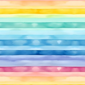 Rainbow Watercolor Stripes - large 