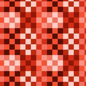 (S) Multicolored checkered board - Monochrome in oranges