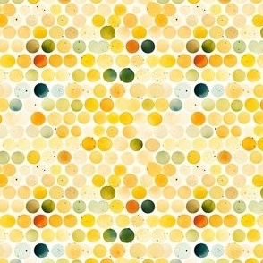 Watercolor Yellow Polka Dots - small 