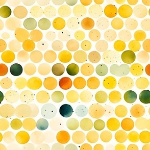 Watercolor Yellow Polka Dots - medium