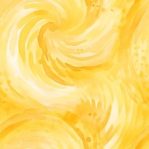 Watercolor Yellow Swirls - medium 