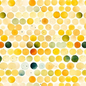 Watercolor Yellow Polka Dots - large