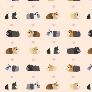 guinea pigs with hearts peach