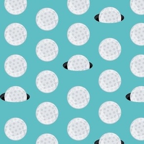 Golf Balls Hole In One On Aqua Small