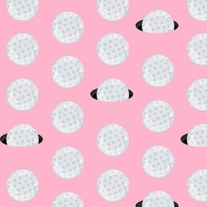 Golf Balls Hole In One On Pink Small