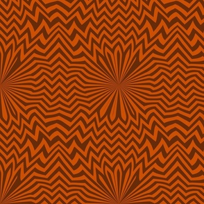 Psychedelic Color Illusion Chevron Holland Orange with Brown