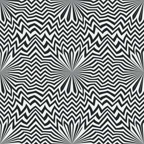 Psychedelic Color Illusion Chevron Black and White