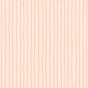 M - Peach Fuzz Soft Pinstripe - Pale Salmon Blush Contemporary Sketchy Stripe Wallpaper