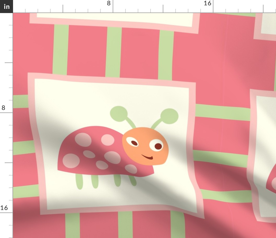 Whimsical Pink Ladybugs