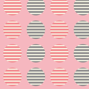 Pink Striped Circles