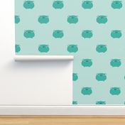 Adorable frogs In mint green