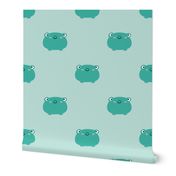 Adorable frogs In mint green