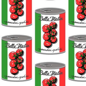 Pop art tomatoes in a can 