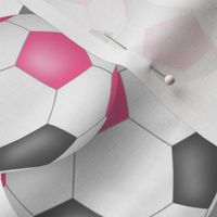 cute gray and pink soccer balls pattern