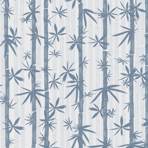 Bamboo Stems Abstract Zen Bamboo Forest in Grey on Light Gray