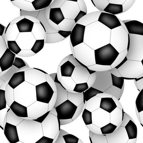 black white soccer balls pattern - medium