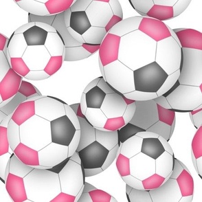 pink gray soccer balls pattern