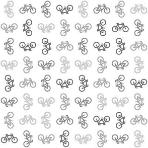 Scattered ditsy bikes gray 1 inch