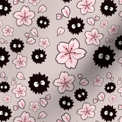 Neutral Soot Sprites with Cherry Blossoms
